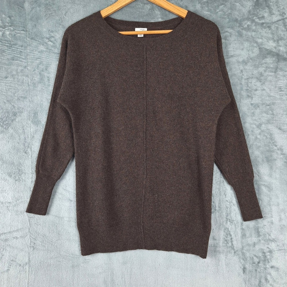 Womens Sweater XS Brown Cashmere Quiet Luxury Old Money Preppy Minimalist Earthy